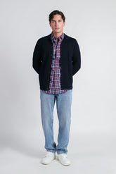 CARDIGAN CON COLLO POLO BLEU